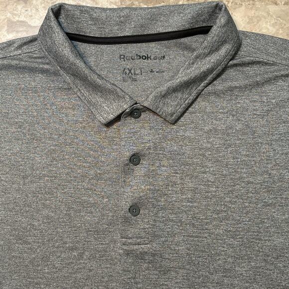 Reebok Polo Shirt Mens 4XLT 4XL Tall Grey Short Sleeve Golf Stretch - Picture 1 of 8